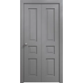 Sliding Closet Bi-fold Doors 36 x 80 inches | Ego 5012 Painted Black Oak | Sturdy Tracks Moldings Trims Hardware Set | Wood Solid Bedroom Wardrobe Doors EGO Painted Grey Oak