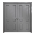 Sliding Closet Double Bi-fold Doors 72 x 84 inches | Ego 5012 Painted White Oak | Sturdy Tracks Moldings Trims Hardware Set | Wood Solid Bedroom Wardrobe Doors EGO Painted Grey Oak