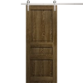 Modern Barn Door 18 x 80 inches | Ego 5012 Marble Oak | 6.6FT Silver Rail Track Heavy Hardware Set | Solid Panel Interior Doors EGO Marble Oak
