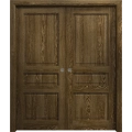 Sliding French Double Pocket Doors 36 x 80 inches | Ego 5012 Painted White Oak | Kit Rail Hardware | Solid Wood Interior Bedroom Modern Doors EGO Marble Oak