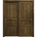 Sliding Closet Bypass Doors 36 x 80 inches | Ego 5012 Painted Black Oak | Rails Hardware Set | Wood Solid Bedroom Wardrobe Doors EGO Marble Oak