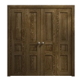 Sliding Closet Double Bi-fold Doors 72 x 84 inches | Ego 5012 Painted White Oak | Sturdy Tracks Moldings Trims Hardware Set | Wood Solid Bedroom Wardrobe Doors EGO Marble Oak
