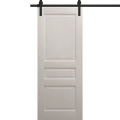 Modern Barn Door 18 x 80 inches | Ego 5012 Cognac Oak Veneer | 6.6FT Rail Track Heavy Hardware Set | Solid Panel Interior Doors EGO Painted White Oak