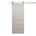 Modern Barn Door 30 x 96 inches | Ego 5012 Marble Oak | 6.6FT Silver Rail Track Heavy Hardware Set | Solid Panel Interior Doors EGO Painted White Oak
