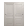 Sliding Closet Bypass Doors 64 x 96 inches | Ego 5012 Painted Black Oak | Rails Hardware Set | Wood Solid Bedroom Wardrobe Doors EGO Painted White Oak