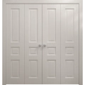 Sliding Closet Double Bi-fold Doors 72 x 80 inches | Ego 5012 Painted White Oak | Sturdy Tracks Moldings Trims Hardware Set | Wood Solid Bedroom Wardrobe Doors EGO Painted White Oak