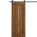 Modern Barn Door 18 x 80 inches | Ego 5014 Cognac Oak Veneer | 6.6FT Rail Track Heavy Hardware Set | Solid Panel Interior Doors EGO Cognac Oak