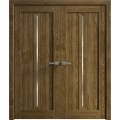 Interior Solid French Double Doors 36 x 80 inches | Ego 5014 Cognac Oak Veneer | Wood Interior Solid Panel Frame | Closet Bedroom Modern Doors EGO Marble Oak