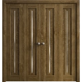 Sliding Closet Double Bi-fold Doors 72 x 80 inches | Ego 5014 Marble Oak | Sturdy Tracks Moldings Trims Hardware Set | Wood Solid Bedroom Wardrobe Doors EGO Marble Oak