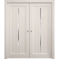 Sliding French Double Pocket Doors 36 x 80 inches | Ego 5014 Marble Oak | Kit Rail Hardware | Solid Wood Interior Bedroom Modern Doors EGO Painted White Oak