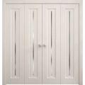 Sliding Closet Double Bi-fold Doors 72 x 80 inches | Ego 5014 Marble Oak | Sturdy Tracks Moldings Trims Hardware Set | Wood Solid Bedroom Wardrobe Doors EGO Painted White Oak