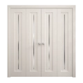 Sliding Closet Double Bi-fold Doors 96 x 96 inches | Ego 5014 Marble Oak | Sturdy Tracks Moldings Trims Hardware Set | Wood Solid Bedroom Wardrobe Doors EGO Painted White Oak