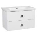 Modern Wall-Mount Bathroom Vanity with Washbasin | Picasso Anthracite Matte  Collection | Non-Toxic Fire-Resistant MDF-32" White