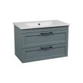 Modern Wall-Mount Bathroom Vanity with Washbasin | Palm Beach Green Matte Collection | Non-Toxic Fire-Resistant MDF-26" Green Matte