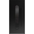 Front Exterior Aluminum Door / Ronex 0521 Black / Prehung Entry Steel Metal Modern Painted W36"xH80" Right-hand Inswing Black