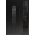 Front Exterior Aluminum Door / Ronex 0521 Black / Prehung Entry Steel Metal Modern Painted W36+16"xH80" Left-hand Inswing Black