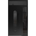 Front Exterior Aluminum Door / Ronex 0521 Black / Prehung Entry Steel Metal Modern Painted W36+12"xH80+14" Left-hand Inswing Black
