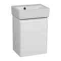 Modern Wall-Mounted Bathroom MINI-Vanity with Washbasin | Comfort White High Gloss Collection | Non-Toxic Fire-Resistant MDF White High Gloss