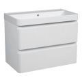 Modern Wall-Mounted Bathroom Vanity with Washbasin | Luxury Gray Matte Collection | Non-Toxic Fire-Resistant MDF-36" White