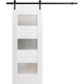 Modern Barn Door / Sete 6003 / 6.6FT Rail Track Heavy Hardware Set / Solid Panel Interior Doors-18" x 80" White