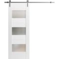 Modern Barn Door / Sete 6003 / 6.6FT Rail Track Heavy Hardware Set / Solid Panel Interior Doors-18" x 80" White