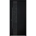Front Exterior Prehung Steel Door / Deux 6078 Black Enamel / Entry Metal Modern Painted W36" x H80" Right hand Inswing Black