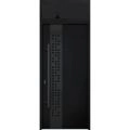Front Exterior Prehung Steel Door / Deux 6078 Black Enamel / Transom Window Sidelite / Entry Metal Modern Painted W36" x H80+16" Right hand Inswing Black