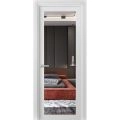Solid Interior French | Lucia 1299 Matte Black with Mirror | Single Regular Panel Frame Trims Handle | Bathroom Bedroom Sturdy Doors White