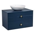 Modern Wall-Mount Bathroom Vanity with Washbasin | Dune Black Matte Collection | Non-Toxic Fire-Resistant MDF-40"-Omega Collection 40" Blue Matte