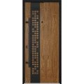 Front Exterior Prehung Steel Door / Deux 6678 Natural Oak / Entry Metal Modern Painted W36" x H80" Right hand Inswing Oak