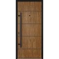 Front Exterior Prehung Steel Door / Deux 6683 Natural Oak / Entry Metal Modern Painted W36" x H80" Right hand Inswing Oak