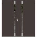 Front Exterior Prehung Aluminum Double Doors / Cynex 6777 Brown / Steel Metal Modern Painted W72"xH80" Left-hand Outswing  Brown