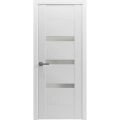 Solid French Door Opaque Glass / Sete 6900 White Silk / Single Regular Panel Frame Handle / Bathroom Bedroom Modern Doors -18" x 80" White