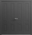 Sliding Closet Double Bi-fold Doors 72 x 96 inches | Mela 7001 Painted Black | Sturdy Tracks Moldings Trims Hardware Set | Wood Solid Bedroom Wardrobe Doors Painted Black