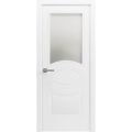 Solid French Door Opaque Glass / Mela 7012 Matte White / Single Regular Panel Frame Handle / Bathroom Bedroom Modern Doors -32" x 84" Painted White