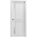 Sliding French Pocket Door | Veregio 7288 Antracite with Frosted Glass | Kit Trims Rail Hardware | Solid Wood Interior Bedroom Sturdy Doors White