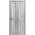 Sliding Closet Bi-fold Doors | Veregio 7288 Antracite with Frosted Glass | Sturdy Tracks Moldings Trims Hardware Set | Wood Solid Bedroom Wardrobe Doors  Light Grey Oak