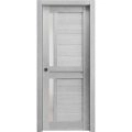 Sliding French Pocket Door | Veregio 7288 Antracite with Frosted Glass | Kit Trims Rail Hardware | Solid Wood Interior Bedroom Sturdy Doors Light Grey Oak