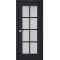Interior Solid French Door | Veregio 7412 Aquamarine with Frosted Glass | Single Regular Panel Frame Trims Handle | Bathroom Bedroom Sturdy Doors  Antracite