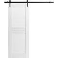 Modern Barn Door / Mela 7444 / 6.6FT Rail Track Heavy Hardware Set / Solid Panel Interior Doors-24" x 84" White