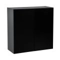 36" x 30" Wall Cabinet-Double Door-with Natural Teak door Black