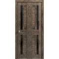 Sliding Closet Bi-fold Doors | Veregio 7288 Antracite with Frosted Glass | Sturdy Tracks Moldings Trims Hardware Set | Wood Solid Bedroom Wardrobe Doors  Cognac Oak