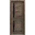 Sliding French Pocket Door | Veregio 7288 Antracite with Frosted Glass | Kit Trims Rail Hardware | Solid Wood Interior Bedroom Sturdy Doors Cognac Oak
