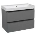 Modern Wall-Mounted Bathroom Vanity with Washbasin | Luxury Gray Matte Collection | Non-Toxic Fire-Resistant MDF-36" Gray Matte