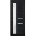 Front Exterior Prehung FiberGlass Door Frosted Glass / Manux 8088 White Silk / Office Commercial and Residential Doors Entrance Patio Garage-W36" x H80"-Right-hand Inswing Black