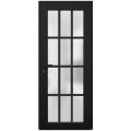 Front Exterior Prehung FiberGlass Door Frosted Glass / Manux 8312 Matte Black / Office Commercial and Residential Doors Entrance Patio Garage-W36" x H80"-Right-hand Inswing Black