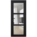 Front Exterior Prehung FiberGlass Door Clear Glass See-through / Manux 8555 Grey Ash Clear Glass / Office Commercial and Residential Doors Entrance Patio Garage Black