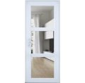Front Exterior Prehung FiberGlass Door Clear Glass See-through / Manux 8555 Grey Ash Clear Glass / Office Commercial and Residential Doors Entrance Patio Garage White