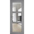 Front Exterior Prehung FiberGlass Door Clear Glass See-through / Manux 8555 Grey Ash Clear Glass / Office Commercial and Residential Doors Entrance Patio Garage Gray Ash