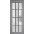 Front Exterior Prehung FiberGlass Door Frosted Glass / Manux 8312 Matte Black / Office Commercial and Residential Doors Entrance Patio Garage-W36" x H80"-Right-hand Inswing Gray Ash